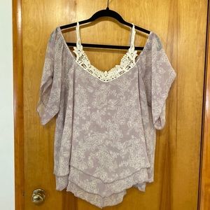 Lavender Off The Shoulder Top